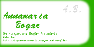 annamaria bogar business card